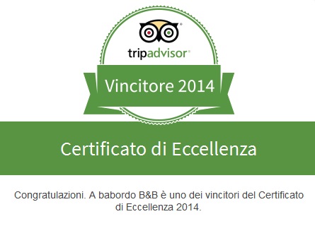 A Babordo B&B VINCITORE DEL CERTIFICATO DI ECCELLENZA 2014